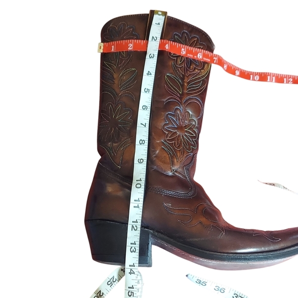 Vintage Rodeo Cowboy Boots Patent Leather Rainbow Peacock Men's - Picture 10 of 16